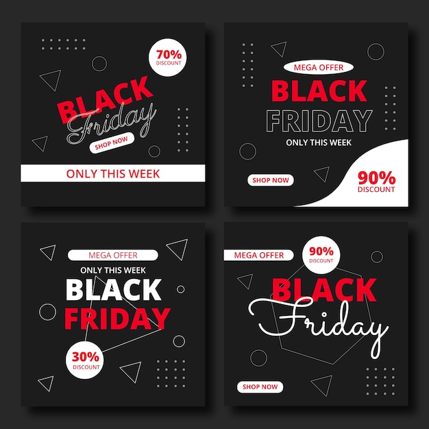 black Friday  social media post promo design template