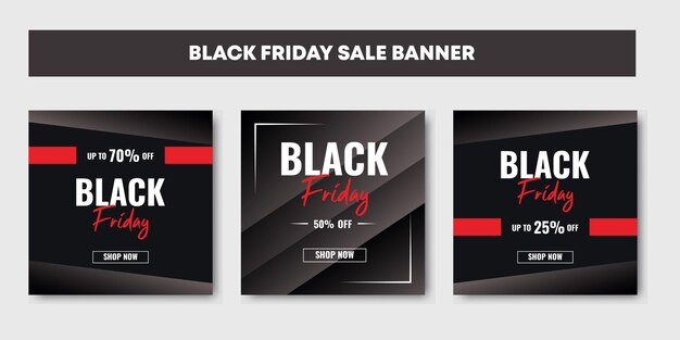 Black friday social media post template banner advertisement and sale