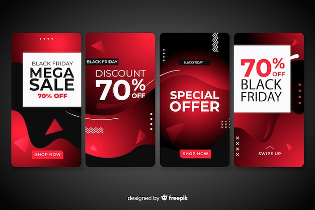 Vector black friday social media stories collection