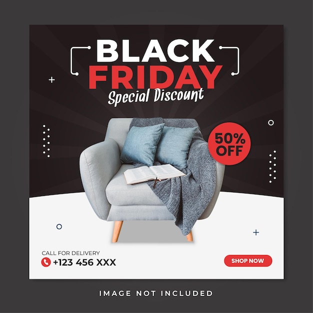 Black friday special discount social media post template