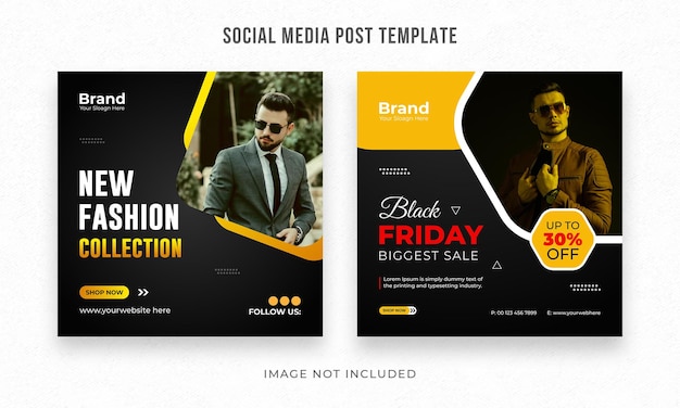 Black friday special offer fashion sale Instagram post or web banner template