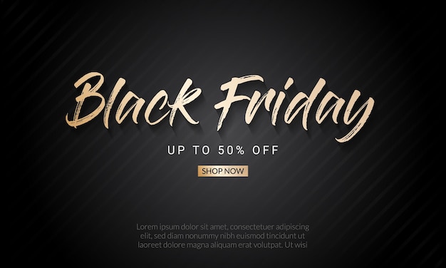 black friday special sale golden text effect with black bg