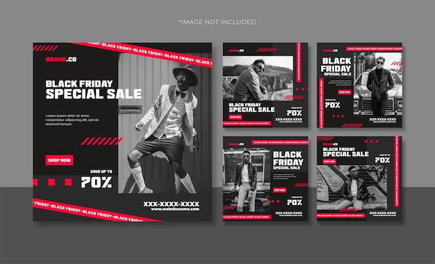 Black friday special sale social media post template