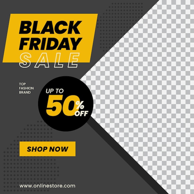 Black Friday square banner template for social media vector illustration