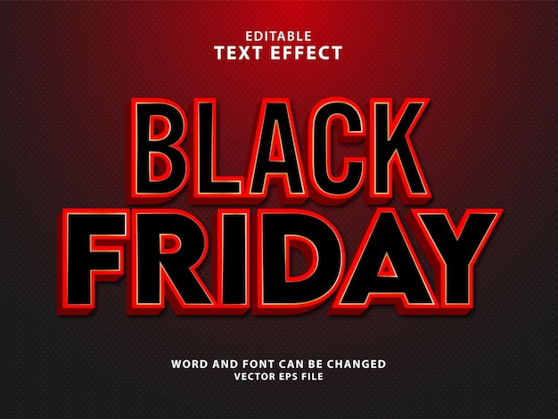 Black friday super sale 3d editable text effect