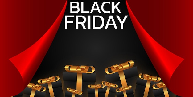 Black Friday Super Sale Banner poster on dark background podium for sale