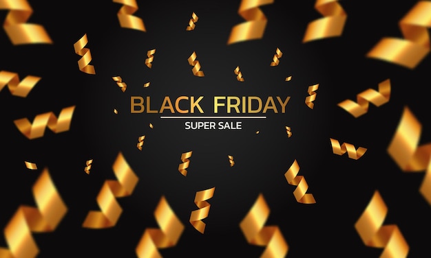 Black Friday Super Sale Banner poster on dark background podium for sale