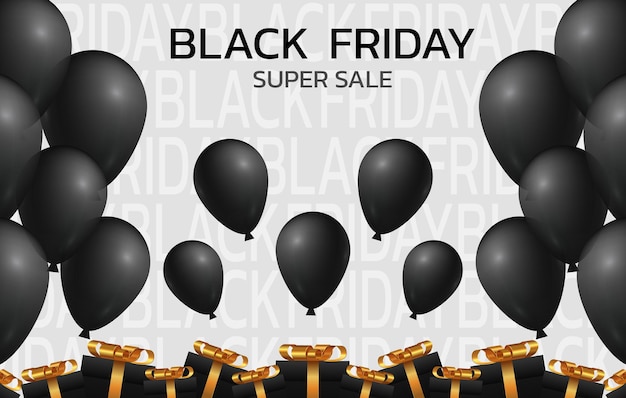 Black Friday Super Sale. Banner, poster on dark background. podium for sale