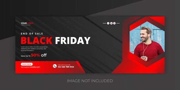 Vector black friday super sale cover photo and weekend sale facebook  banner template premium vector