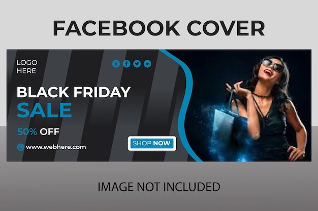 Black friday super sale facebook cover template design