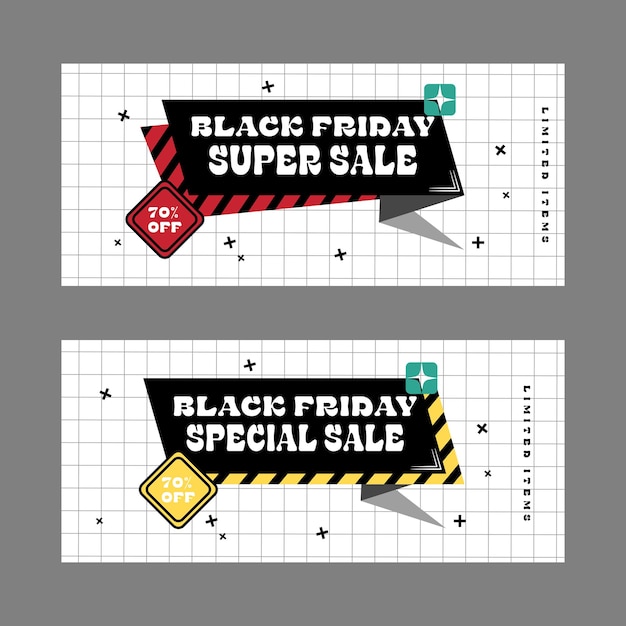 Black friday super sale hand drawn banner