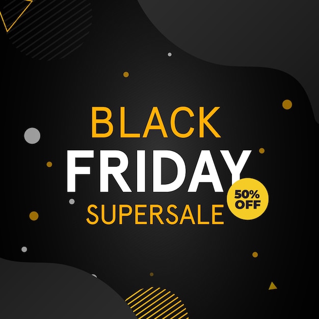 Black Friday Super Sale minimal dark banner