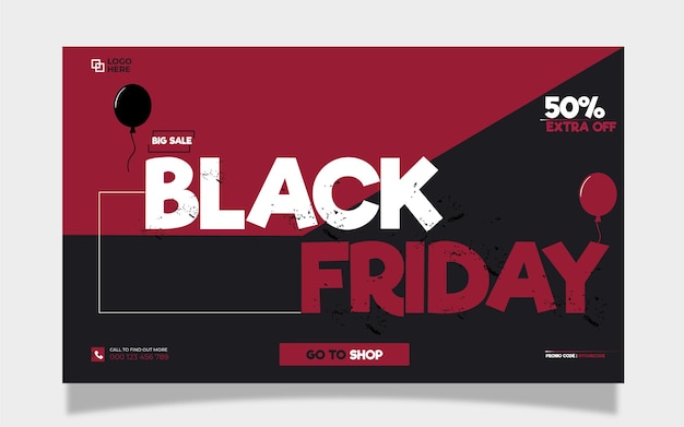 Black friday super sale modern facebook cover template