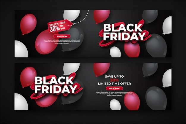 Vector black friday super sale realistic black gifts boxes collection