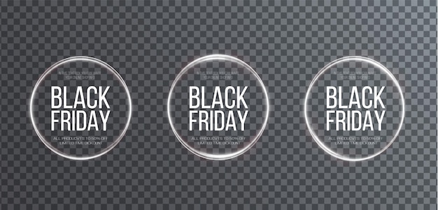 Black Friday Super Sale. Realistic white luminous round frame. Discount banner for the holidays.