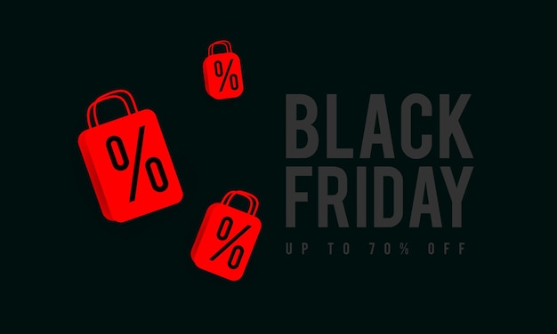 Black Friday super sale Shopping bag and percentage sign