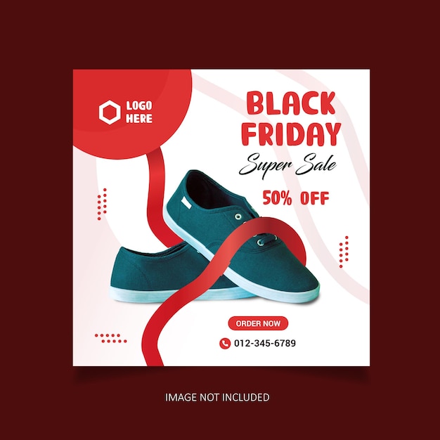 Black Friday super sale social media banner template