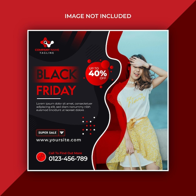 Black Friday super sale social media banner template