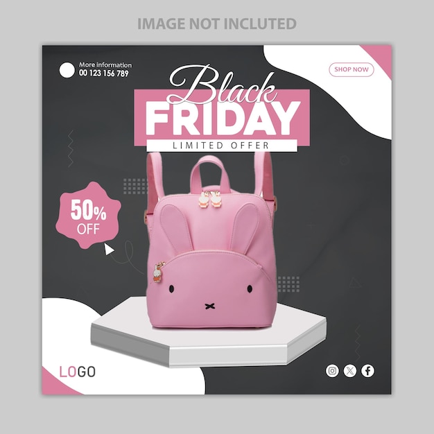 Vector black friday super sale social media post design template