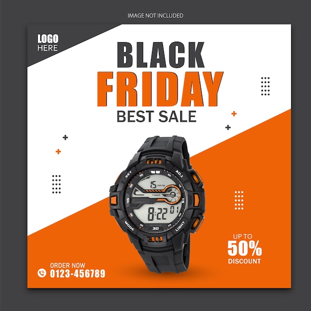 Black Friday super sale watch social media banner