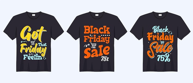 Black Friday T-shirt Design Bundle vector