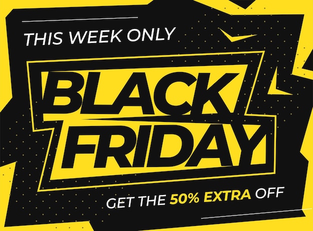 Black friday template banner with abstrack accent illustration perfect for your boost your product promotion sales