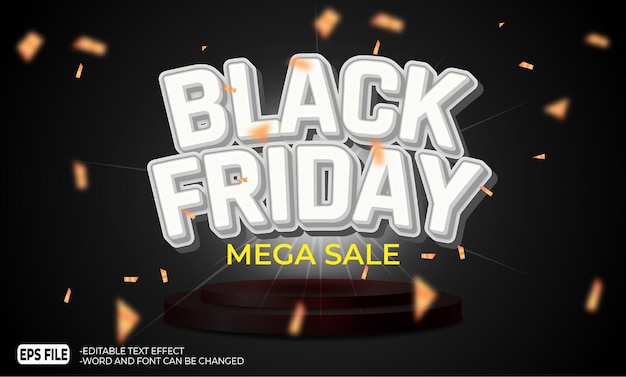 Black friday text editable illustrator text effect