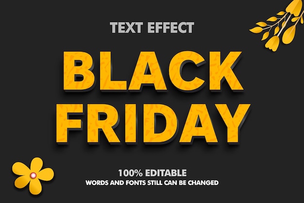 Black Friday text effect 3d editable Black Friday text