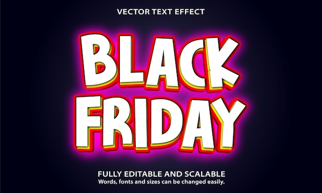 Black Friday Unique text effect Free Vector Text effect Editable