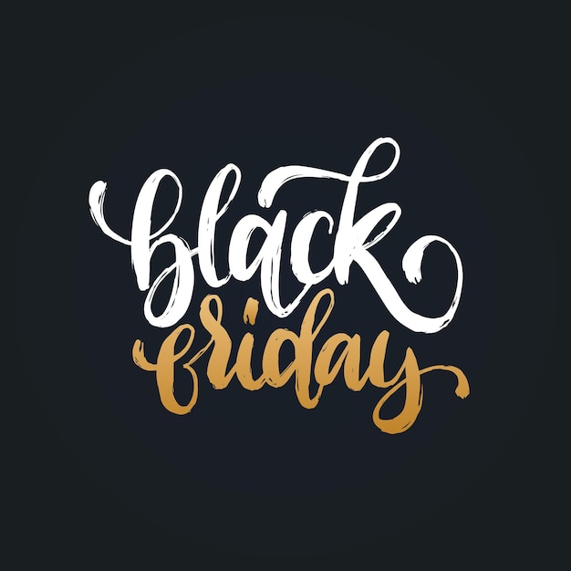 Black Friday vector handwritten phrase Calligraphy for sales poster discount card Lettering illustration for label