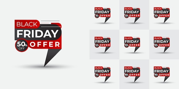 Black Friday web Banner bundle design template social media post bundle design