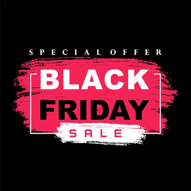 Black Friday weekend sale banner discount offer with brush stroke