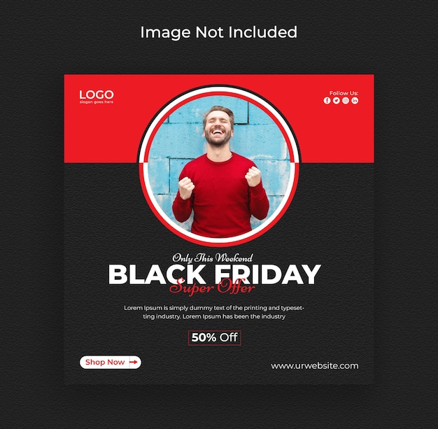 Black Friday weekend sale Social media Banner instagram post and web banner premium vector