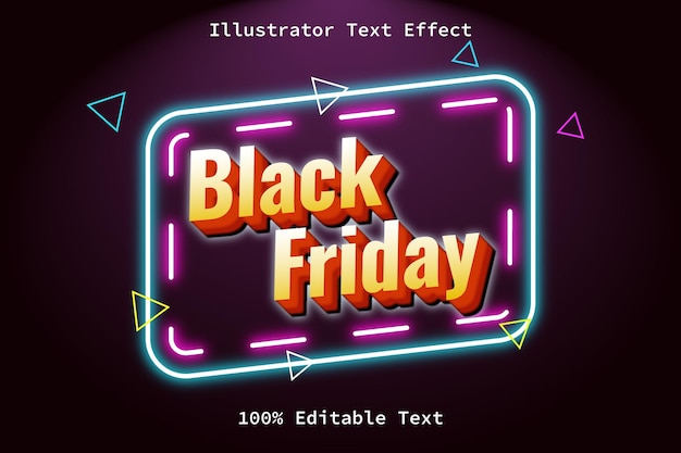 Black Friday With Neon Retro Style Editable Text Effect