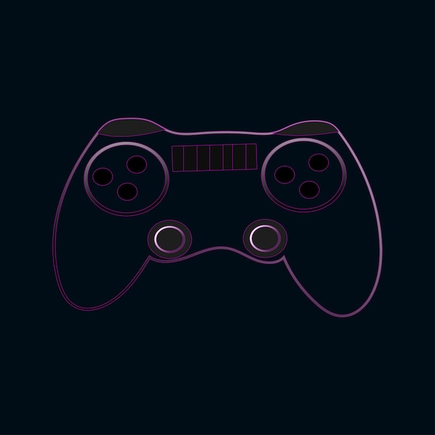 black game controller isolated on white background