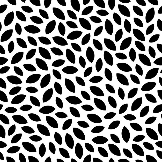 Black geometric seamless pattern Seamless pattern with abstract leaves or flower petals