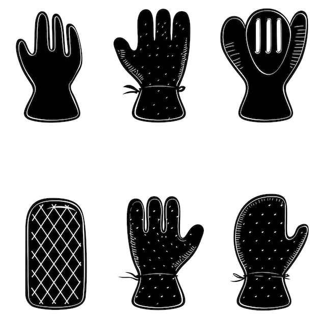 Vector a black glove with a white background and a black glove with a black glove on it