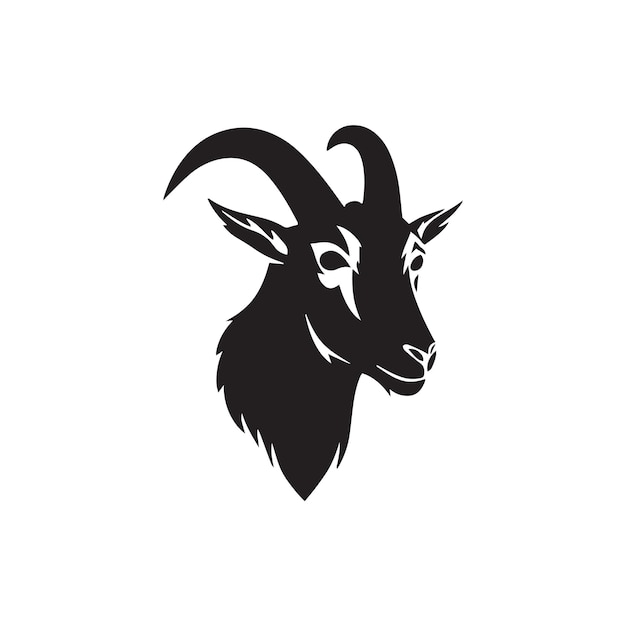 Black Goat Head Vector Design vector illustration