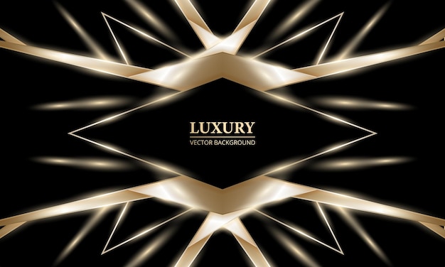 Black and gold abstract luxury background with elegant design elements light effects and rhombus frame