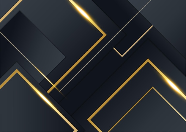 Black and gold background for business presentation design template with luxury elegant premium corporate concept