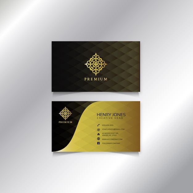 Black and gold business card