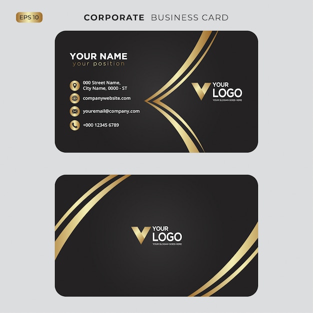 Black and gold business card