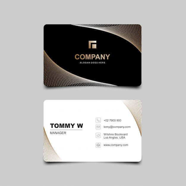 Black and gold business card