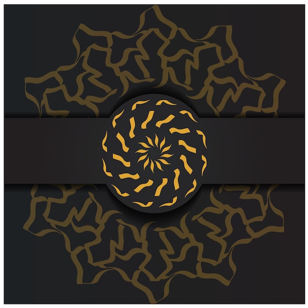 Vector a black and gold card with a gold design and a star in the middle.