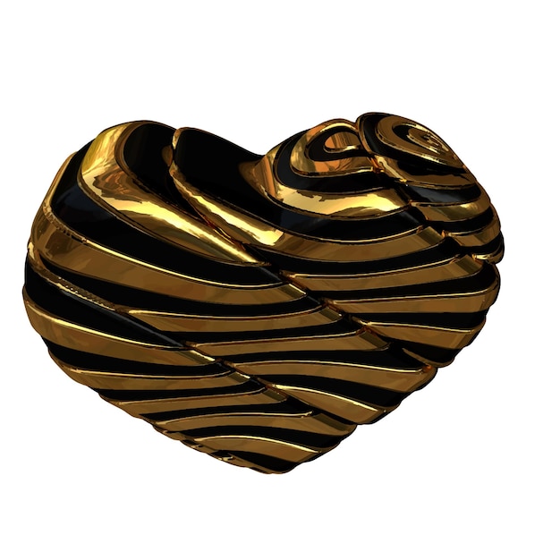 Black and gold heart with straps