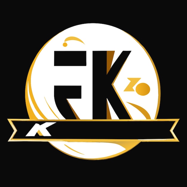 Vector a black and gold logo with the letter k on it