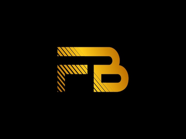 A black and gold logo with the letters fb and a black background