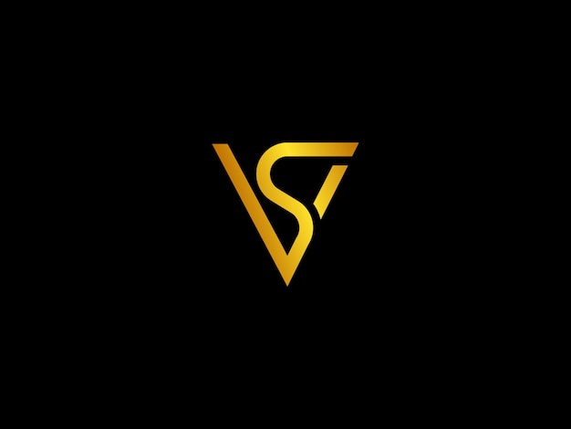 Vector a black and gold logo with the letters vs