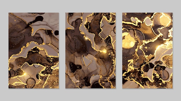 Black and gold marble abstract textures