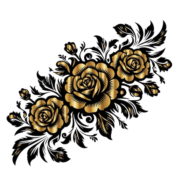 black and gold roses